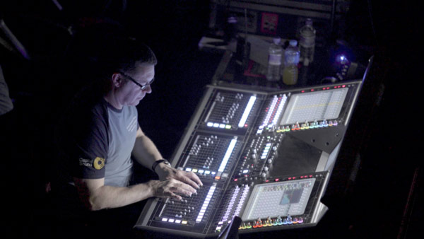 Front-of-house engineer at a DiGiCo console during the Australian Pink Floyd Show tour