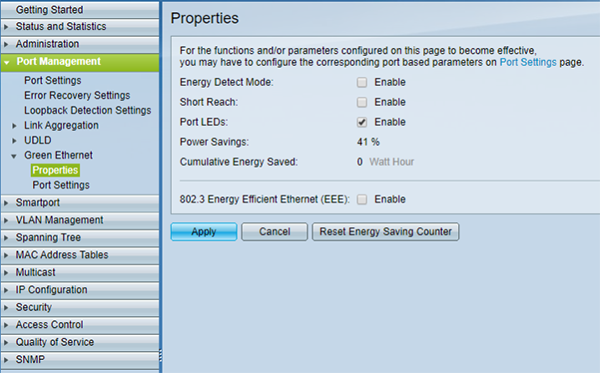 Disabling EEE