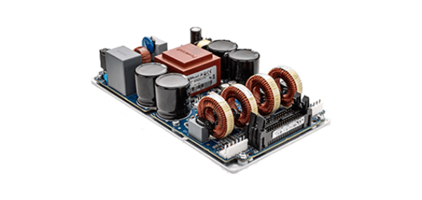LiteMod 4HC amplifier module, open circuit board with four toroidal coils
