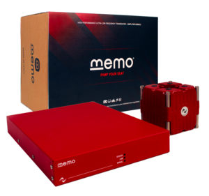 MeMo bundle: box, red amplifier and red tactile transducer