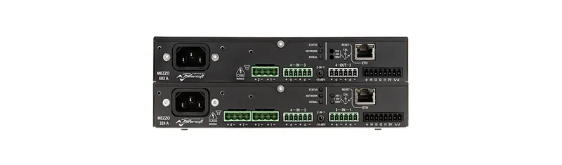 Mezzo 602 A and Mezzo 324 A amplifiers, rear panels