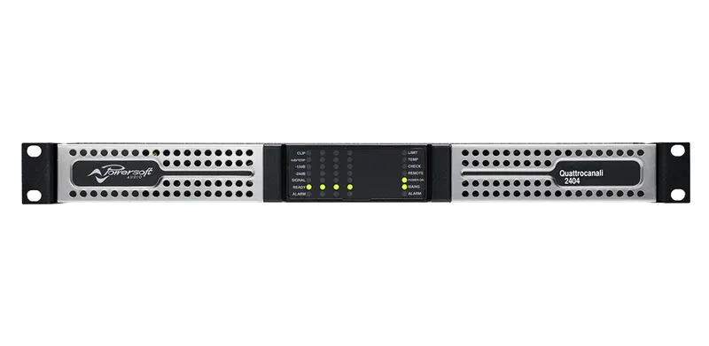 Amplificatore Quattrocanali 2404, pannello frontale 1U con LED di stato