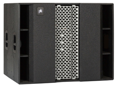 PK Sound Gravity 30 subwoofer, front view with perforated metal grille