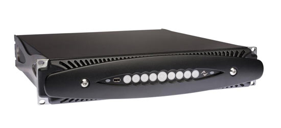 Powersoft X8 amplifier, angled front view